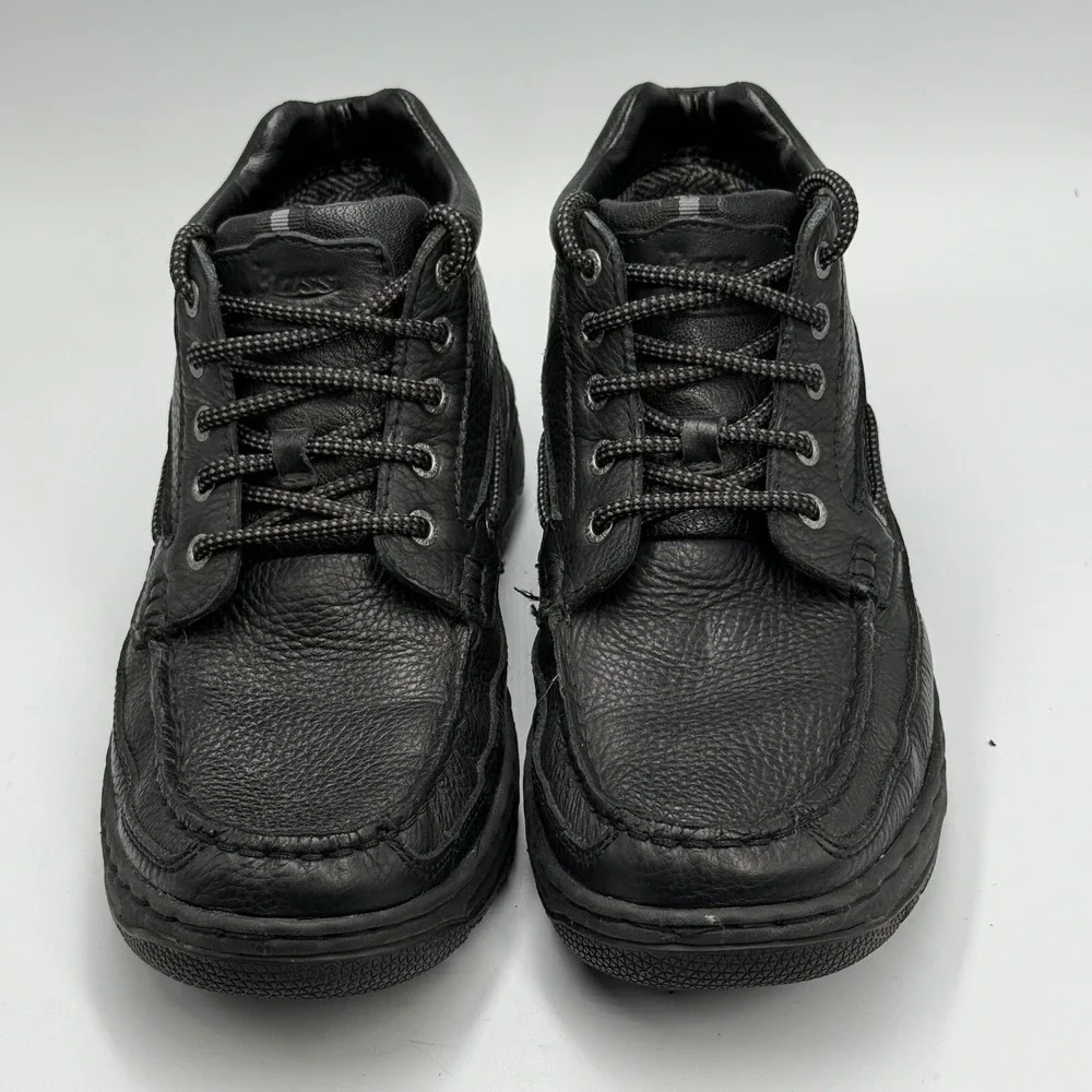 G.H. Bass Russ Men's 8.5M Black Leather Moc Toe Boots Grunge‎ Workwear 90s Y2K